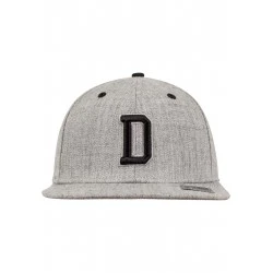 Шапка с козирка в сив и черен цвят Letter Snapback D 