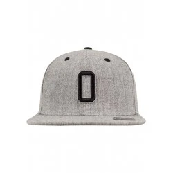Шапка с козирка в сив и черен цвят Letter Snapback O