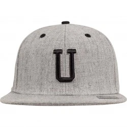 Шапка с козирка в сив и черен цвят Letter Snapback U 