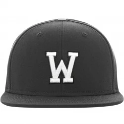 Шапка с козирка в сив и черен цвят Letter Snapback W