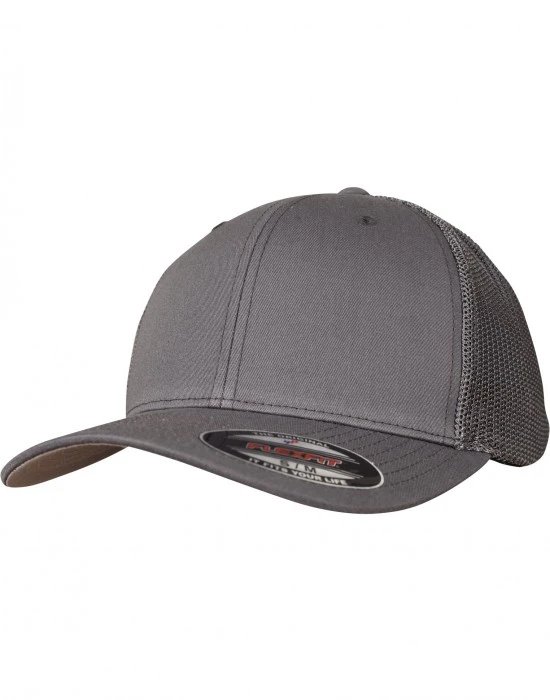 Шапка с козирка в тъмносиво Flexfit Mesh Trucker, Шапки с козирка - Hoodstyle.bg