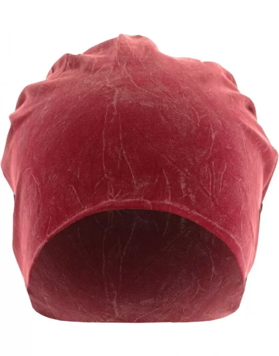 Бийни шапка в червен цвят MSTRDS Stonewashed Jersey Beanie, Шапки бийнита - Hoodstyle.bg