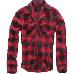 Мъжка карирана риза в червен цвят Brandit Check Shirt red/black