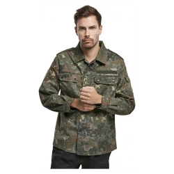 Мъжка риза с пагони камуфлаж Brandit flecktarn