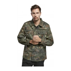Мъжка риза с пагони камуфлаж Brandit flecktarn