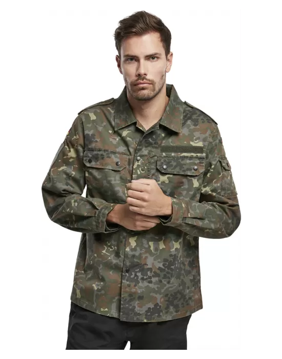 Мъжка риза с пагони камуфлаж Brandit flecktarn, Блузи и Ризи - Hoodstyle.bg
