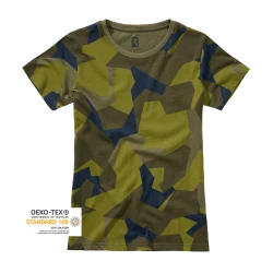 Дамска тениска в камуфлажен десен Brandit swedish camo M90