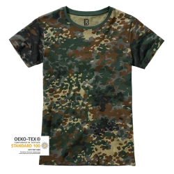 Дамска тениска в камуфлажен десен Brandit flecktarn