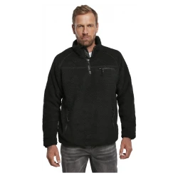 Мъжко яке от плюшен полар в черно Brandit Teddyfleece Troyer