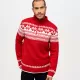 Мъжки плетен пуловер в червено Brandit Norwegian Troyer, Блузи и Ризи - Hoodstyle.bg
