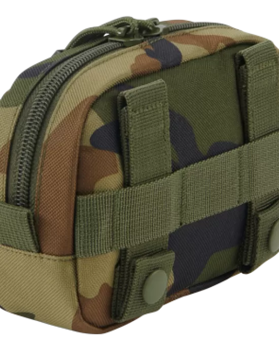 Компактен несесер в камуфлажен цвят Brandit Molle woodland, Чанти и Раници - Hoodstyle.bg