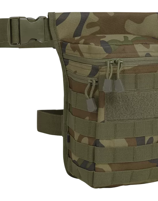 Тактическа чанта за бедро в камуфлаж Brandit Side Kick woodland, Чанти за бедро - Hoodstyle.bg