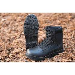 Тактически кубинки естествена кожа в черно Brandit 9 Eyelet