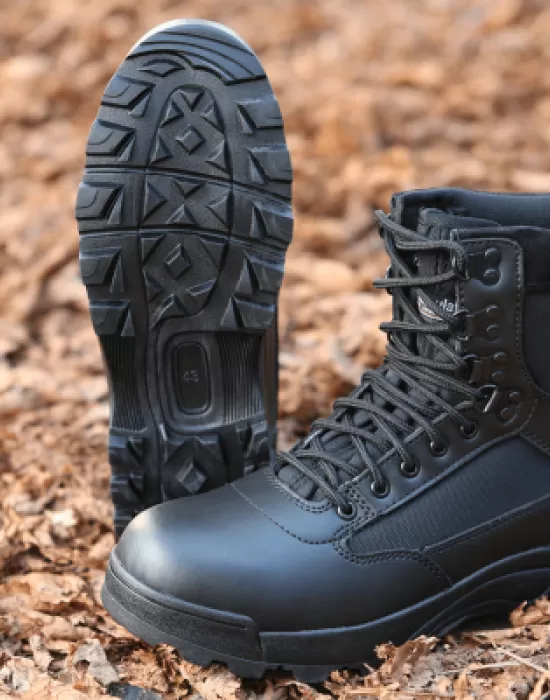 Тактически кубинки естествена кожа в черно Brandit 9 Eyelet, Обувки - Hoodstyle.bg
