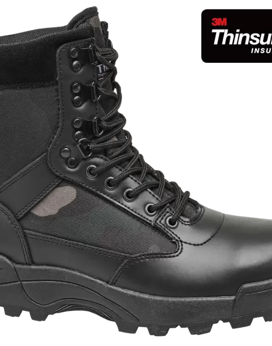 Тактически кубинки естествена кожа в тъмен камуфлаж Brandit 9 Eyelet, Обувки - Hoodstyle.bg