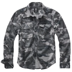 Мъжка риза в сив камуфлаж Brandit Vintage Shirt