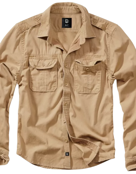 Мъжка риза в цвят камел Brandit Vintage Shirt, Блузи и Ризи - Hoodstyle.bg