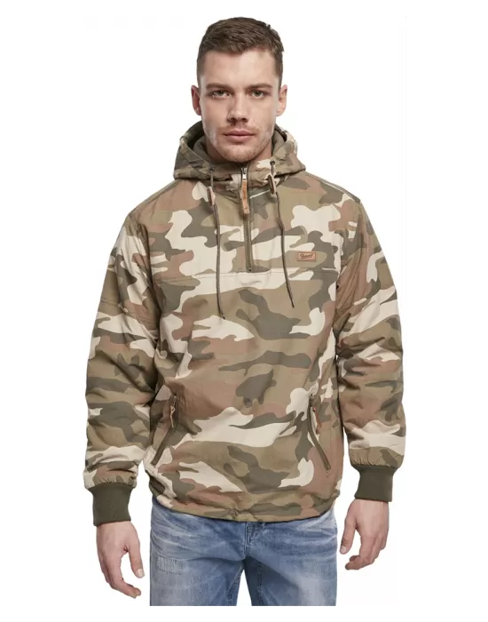 Мъжко яке ветровка в кафяв камуфлаж Brandit Luke light woodland, Пролет / Есен - Hoodstyle.bg