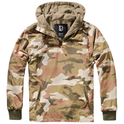 Мъжко яке ветровка в кафяв камуфлаж Brandit Luke light woodland