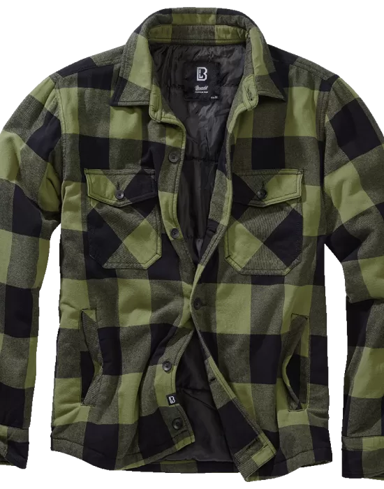 Мъжко яке в черно-тъмнозелено каре Brandit Lumber, Якета - Hoodstyle.bg