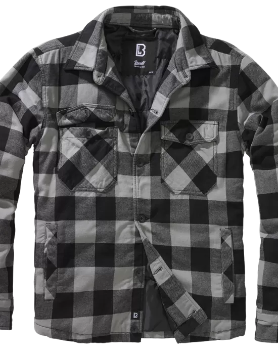 Мъжко яке в черно-тъмносиво каре Brandit Lumber, Якета - Hoodstyle.bg
