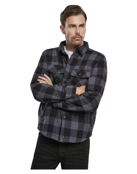 Мъжко яке в черно-сиво каре Brandit Lumber, Якета - Hoodstyle.bg