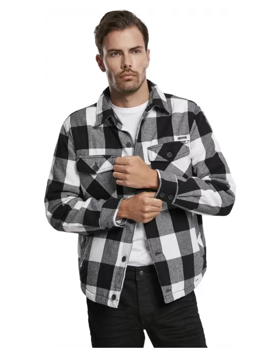 Мъжко яке в бяло-черно каре цвят Brandit Lumber, Якета - Hoodstyle.bg
