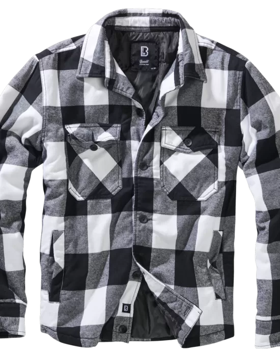 Мъжко яке в бяло-черно каре цвят Brandit Lumber, Якета - Hoodstyle.bg