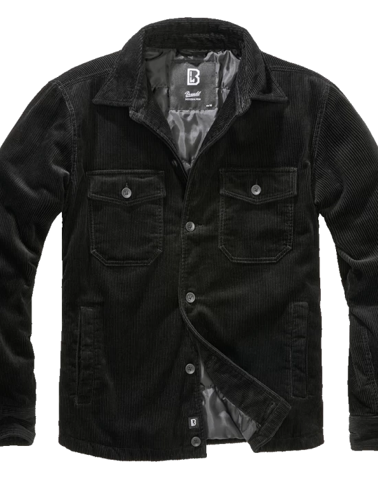 Подплатено кадифено яке в черен цвят Brandit Corduroy, Зимни якета - Hoodstyle.bg