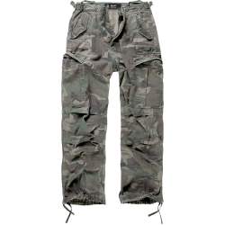 Мъжки карго панталони в зелен камуфлаж Brandit M65 woodland