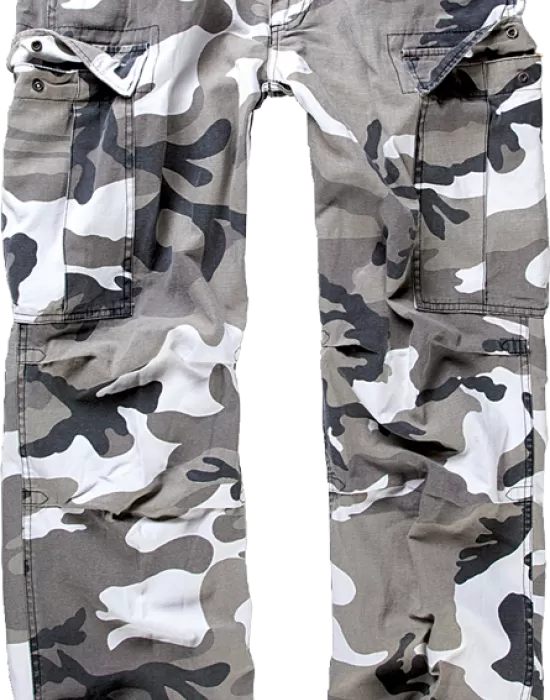 Мъжки карго панталони в бял камуфлаж Brandit M-65 urban, Панталони - Hoodstyle.bg