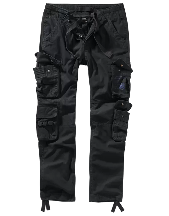 Мъжки вталени карго панталон в черен цвят Brandit Pure Slim Fit, Панталони - Hoodstyle.bg