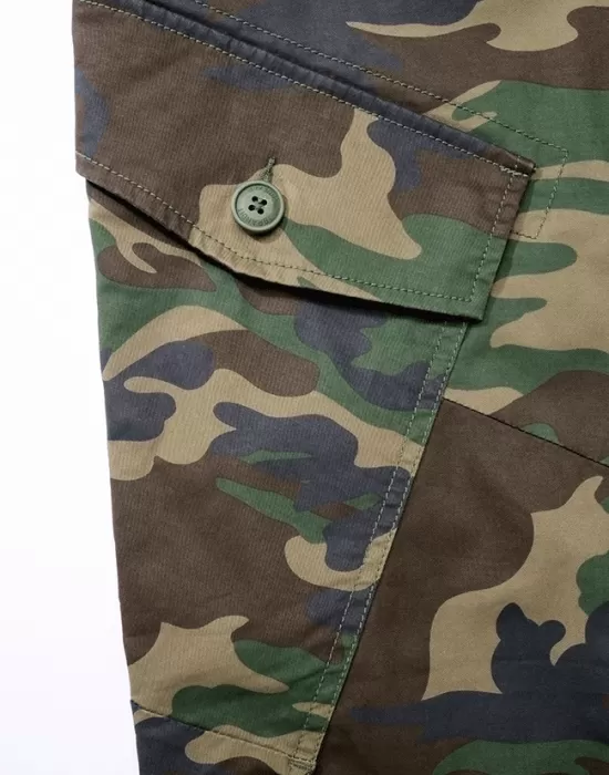 Мъжки летни панталони в зелен камуфлаж Ray Vintage woodland, Панталони - Hoodstyle.bg