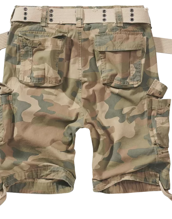 Мъжки къси карго панталони в светъл камуфлаж Brandit light woodland, Къси панталони - Hoodstyle.bg