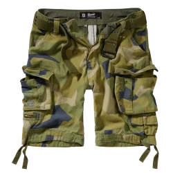 Мъжки къси карго панталони в камуфлаж Brandit swedish camo M90