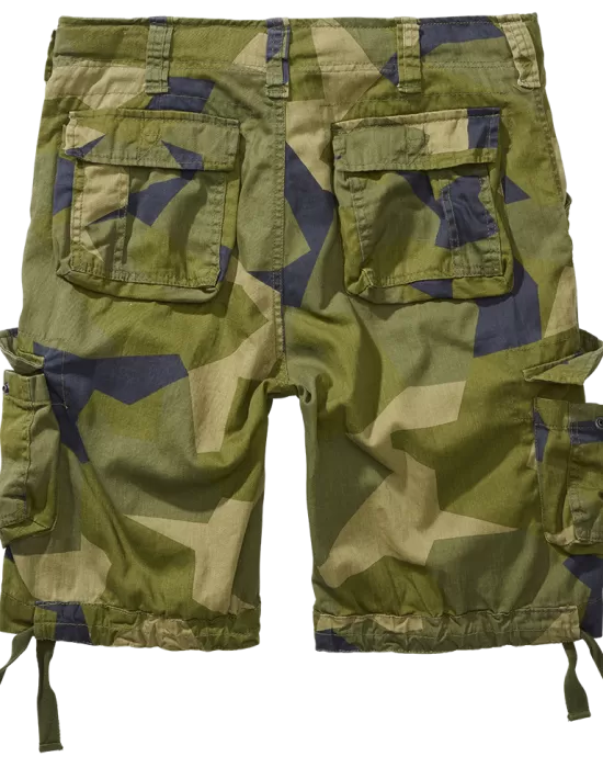 Мъжки къси карго панталони в зелен камуфлаж Brandit swedish camo M90, Къси панталони - Hoodstyle.bg