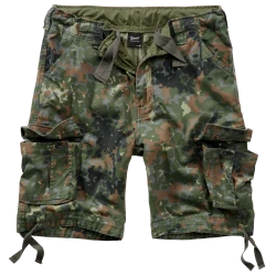 Мъжки къси карго панталони в зелен камуфлаж Brandit flecktarn