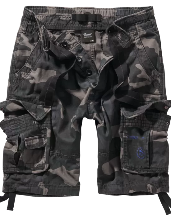 Мъжки къси карго панталони в камуфлажен цвят Brandit Pure Vintage darkcamo, Къси панталони - Hoodstyle.bg