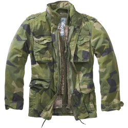 Премиум мъжко яке в зелен камуфлаж Brandit M65 Giant swedisch camo