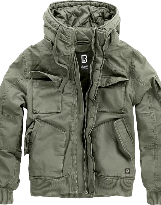 Мъжко яке с качулка в цвят маслина Brandit Bronx, Зимни якета - Hoodstyle.bg
