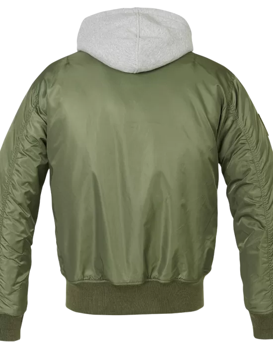 Мъжки бомбър с качулка в цвят маслина Brandit MA1, Бомбъри - Hoodstyle.bg