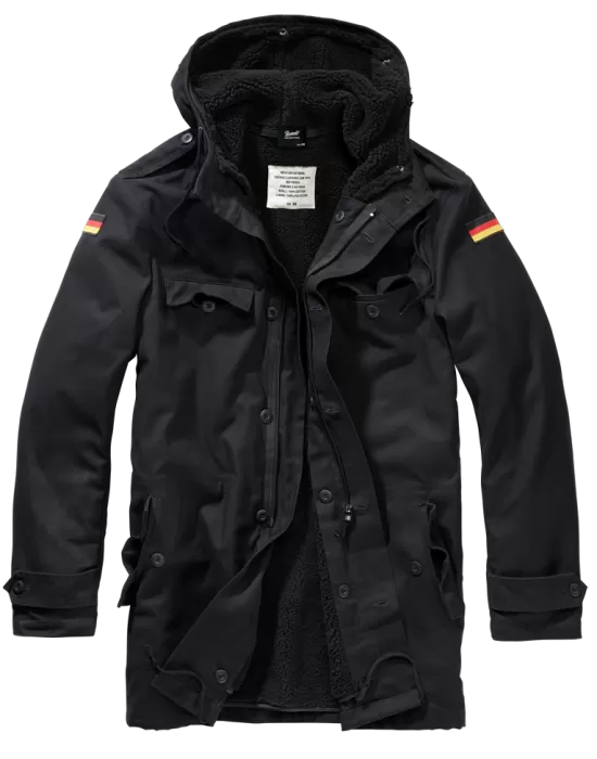 Мъжка парка с качулка в черен цвят Brandit Flag, Зимни якета - Hoodstyle.bg