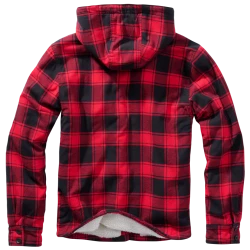Мъжко яке в десен на червено каре Brandit Lumber 