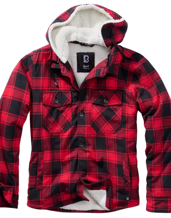 Мъжко яке в десен на червено каре Brandit Lumber, Зимни якета - Hoodstyle.bg