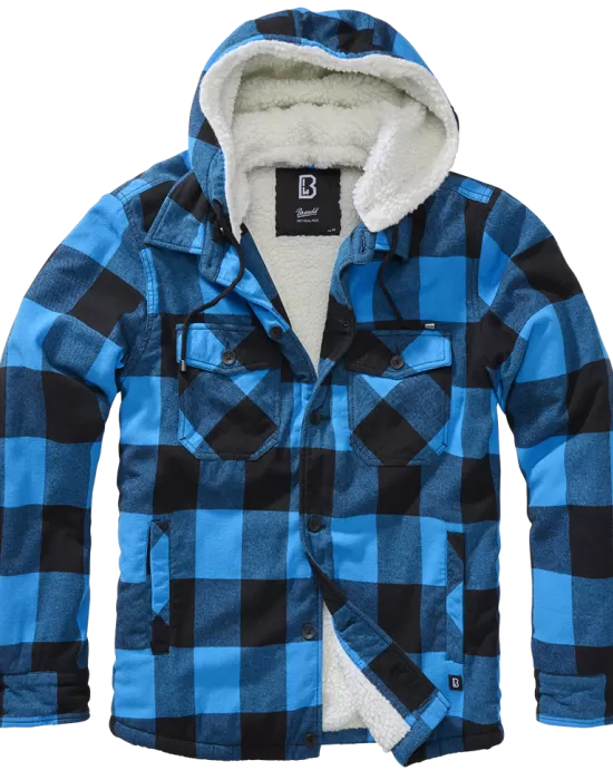 Мъжко яке в десен на синьо каре Brandit Lumber, Зимни якета - Hoodstyle.bg