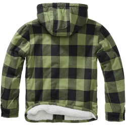 Мъжко яке в десен на масленозелено каре Brandit Lumber 