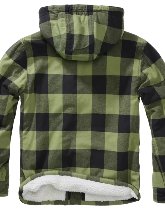 Мъжко яке в десен на масленозелено каре Brandit Lumber, Зимни якета - Hoodstyle.bg