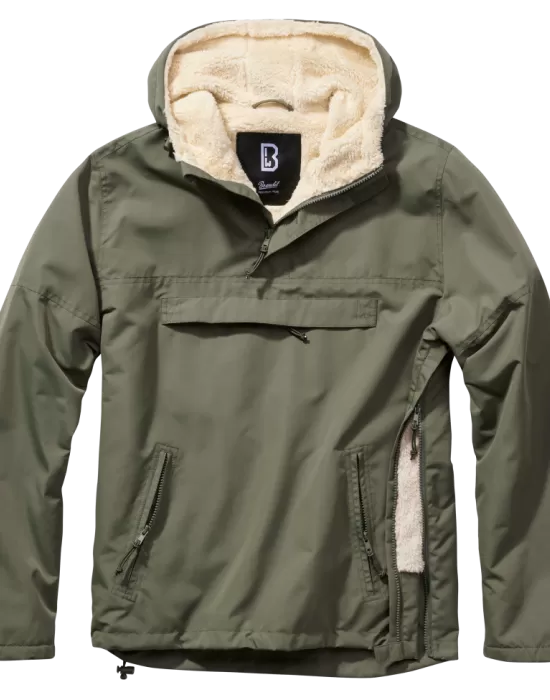 Мъжка дебела ветровка в цвят маслина Brandit Windbreaker olive, Зимни якета - Hoodstyle.bg