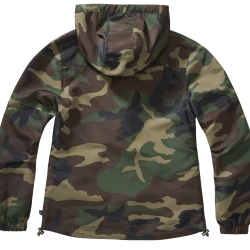 Дамско лятно яке в тъмен камуфлаж Brandit Windbreaker woodland