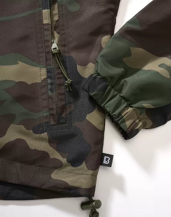 Дамско лятно яке в тъмен камуфлаж Brandit Windbreaker woodland, Якета - Hoodstyle.bg